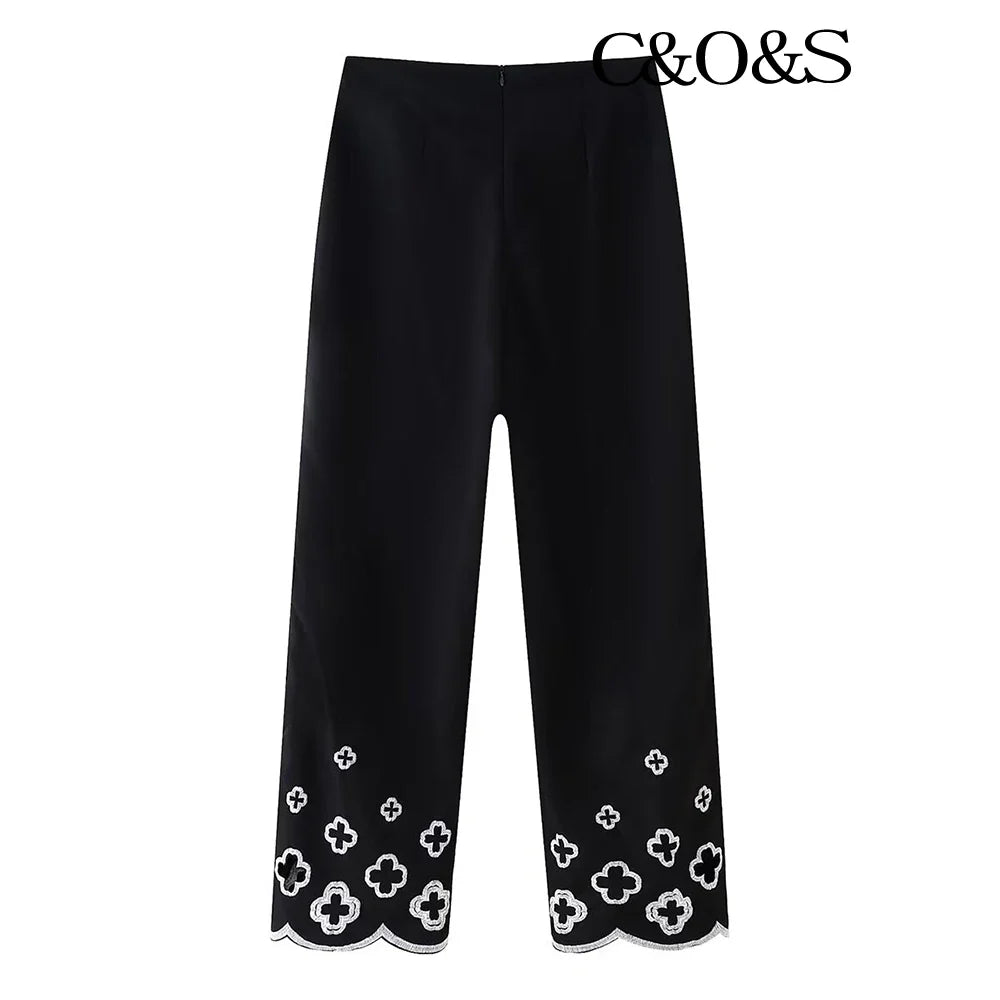 Floral Print Long Sleeve Shirt and High Waisted Trousers Fashion Set