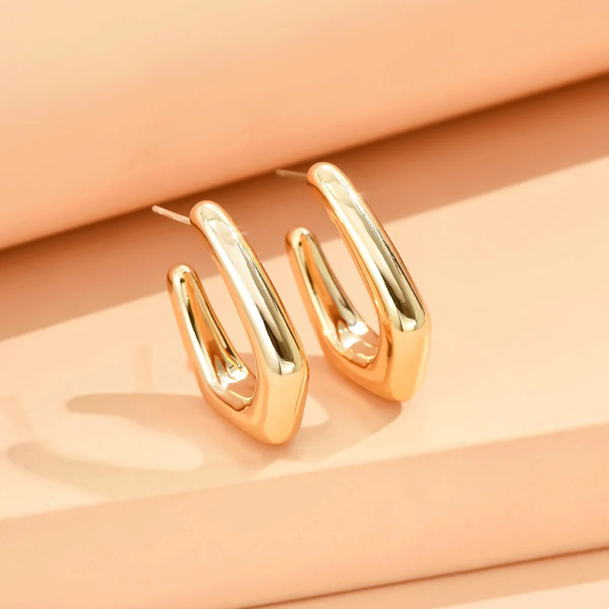 Geometric Irregular Metallic Color Earrings for Women Minimalist Trendy Jewelry Gift