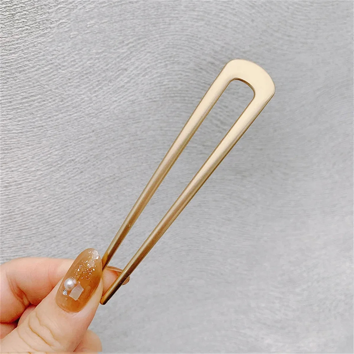 Elegant U Shape Hair Stick for Women in Silver and Gold Color with Shell Enamel Design