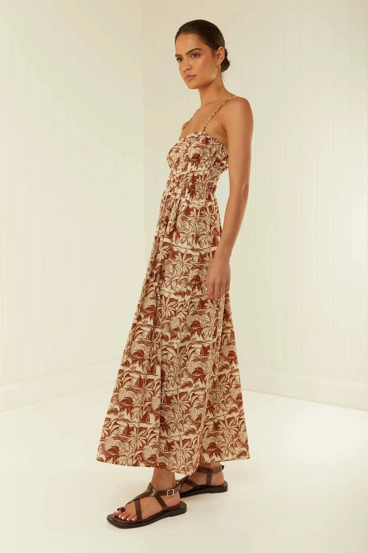 Bohemian Maxi Dress One Shoulder Strap Printed Summer