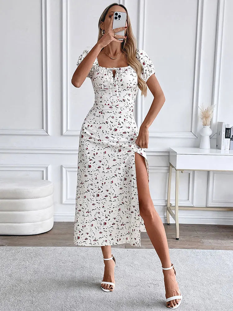 Womens Summer Dress Hollow Out Split Casual Club Wear