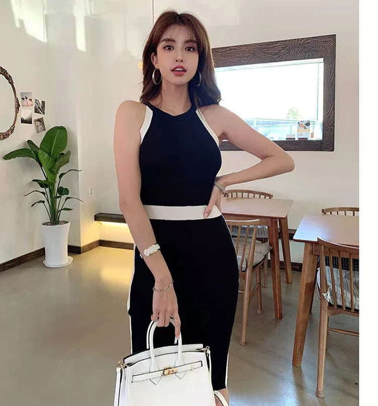 Womens Summer Bodycon Maxi Dress Sleeveless Bandage Knit