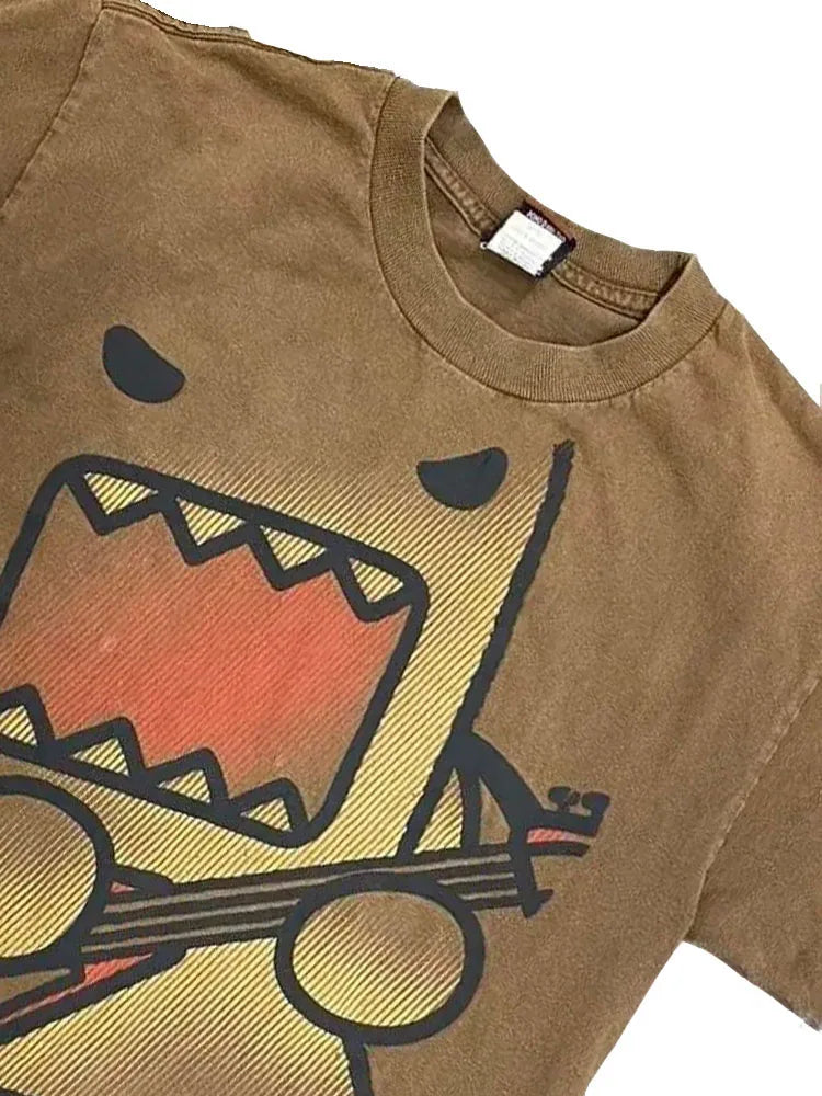 Kawaii Oversized Summer Funny T Shirts for Couples Casual Loose Cotton Tops Retro Y2K Tee