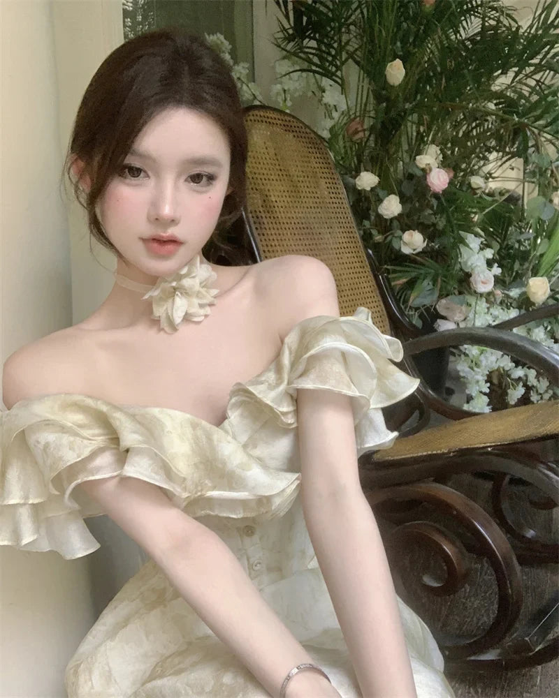 Elegant Vintage Aline Party Dress For Women Casual Prom