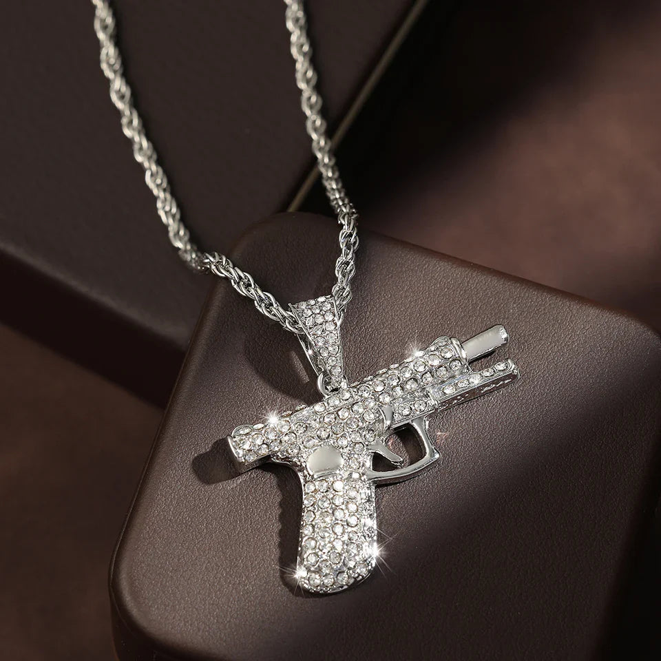 Hip Hop Cross Pendant Necklace Stainless Steel Gothic Jewelry Gift for Men and Women
