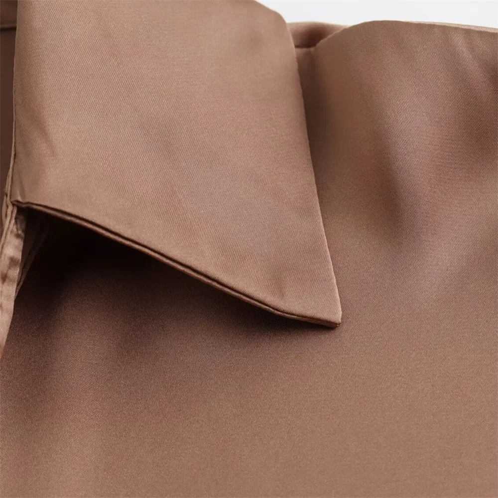 Women's Casual Loose Silk Satin Shirt with Versatile Soft Texture and Elegant Design