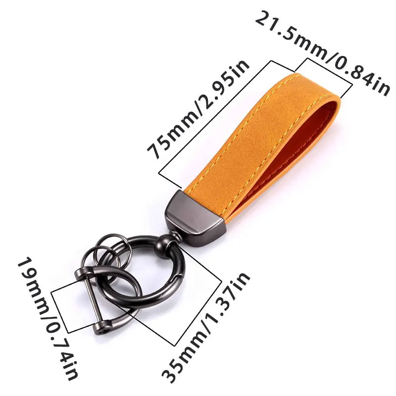 PU Leather Keychain Car Key Ring Holder for Men and Women - Stylish Key Strap Wallet Accessory in Multiple Colors