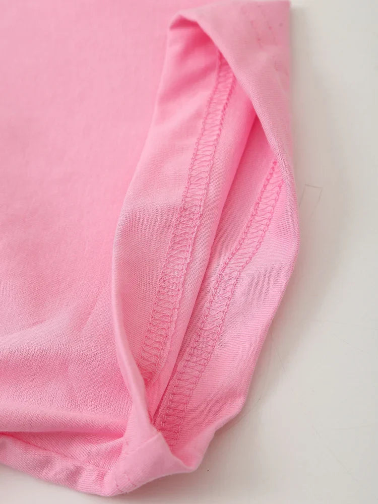 Women's Solid Casual Trouser Set with Short Sleeve T-Shirt and Elastic Waist Wide Leg Pants