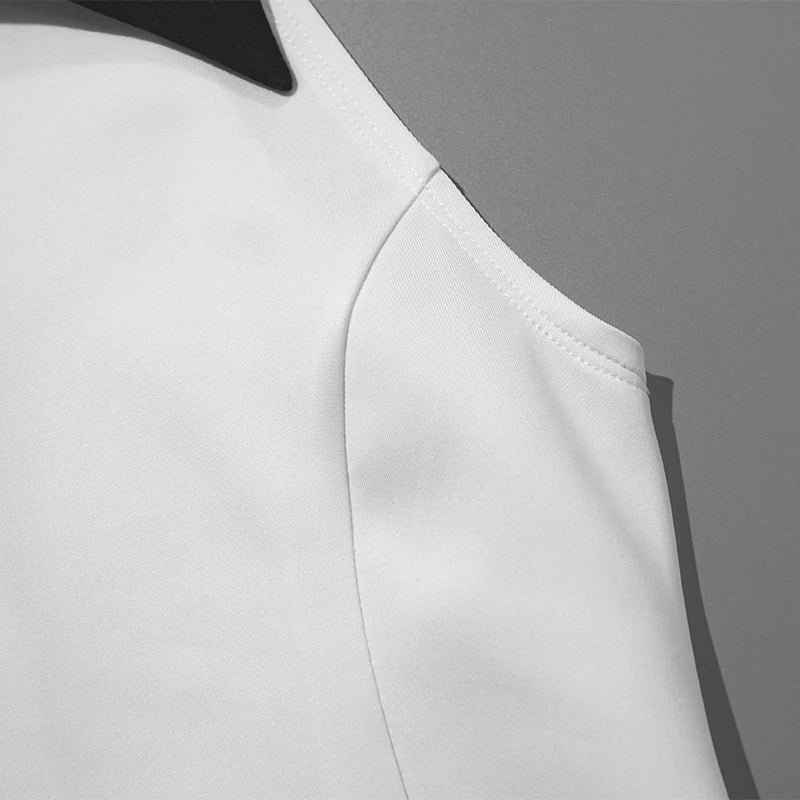 Solid Color Sleeveless Collar Dress Slim Casual Summer Wear