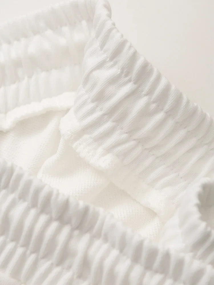 Women's Solid Casual Trouser Set with Short Sleeve T-Shirt and Elastic Waist Wide Leg Pants