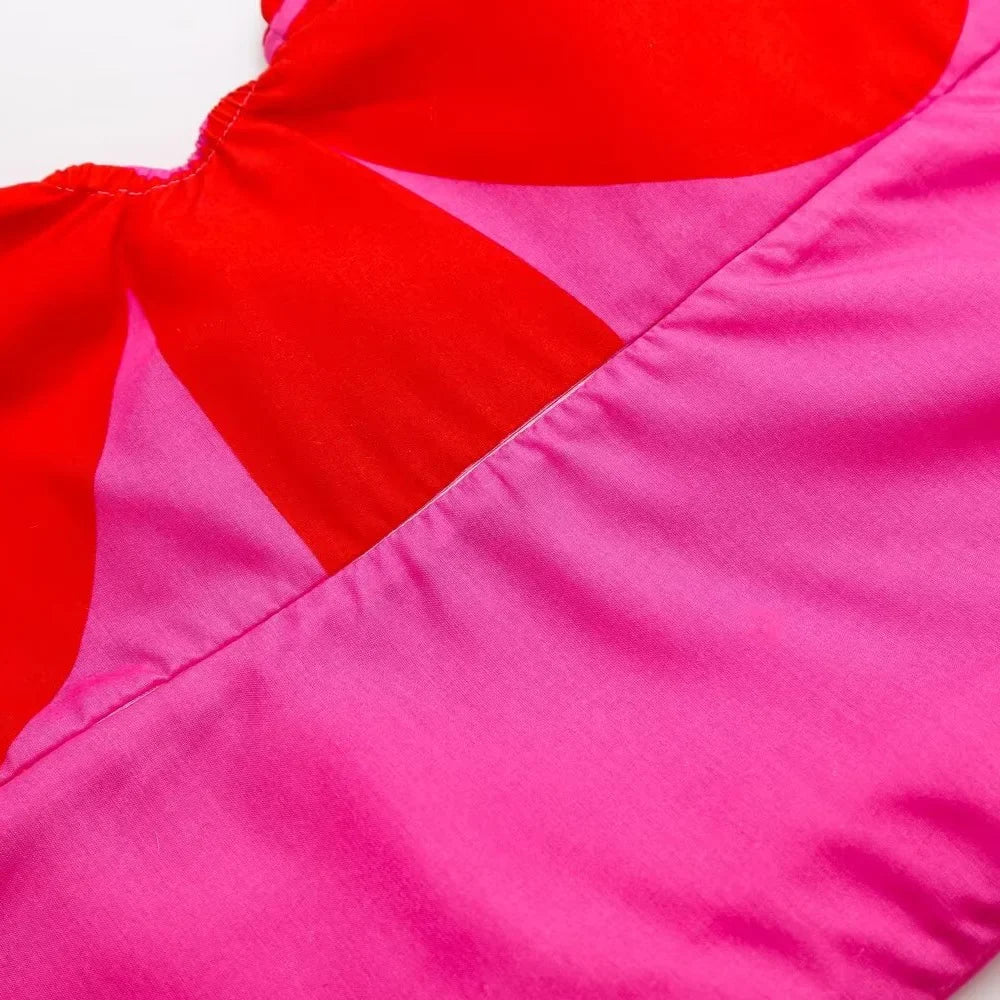 Women's Sleeveless Wrap Dress Printed Slim Fit Casual