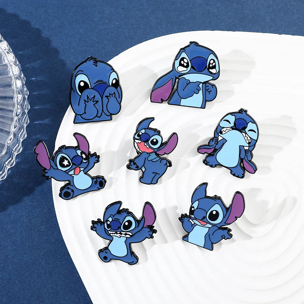 7 Pcs Creative Lilo and Stitch Enamel Pins Set for Backpack Clothing Jewelry and Accessories Gift