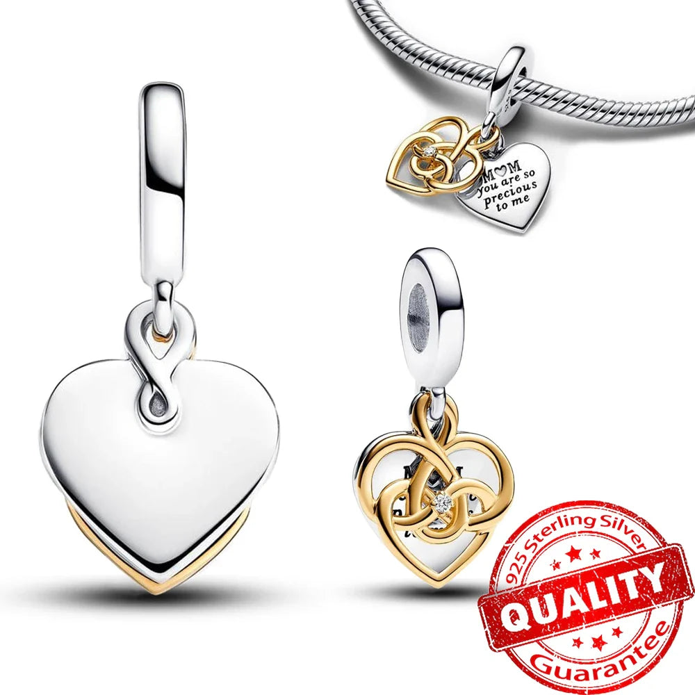 925 Sterling Silver Love Heart Envelope Rose Pendant with Crystal Ball for DIY Bracelet and Necklace Jewelry Gifts