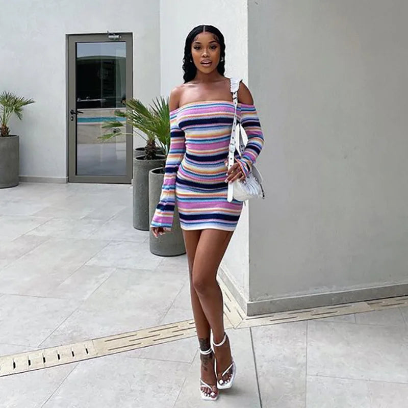 Off Shoulder Sexy Dress For Women Spring Fashion Mini Dress