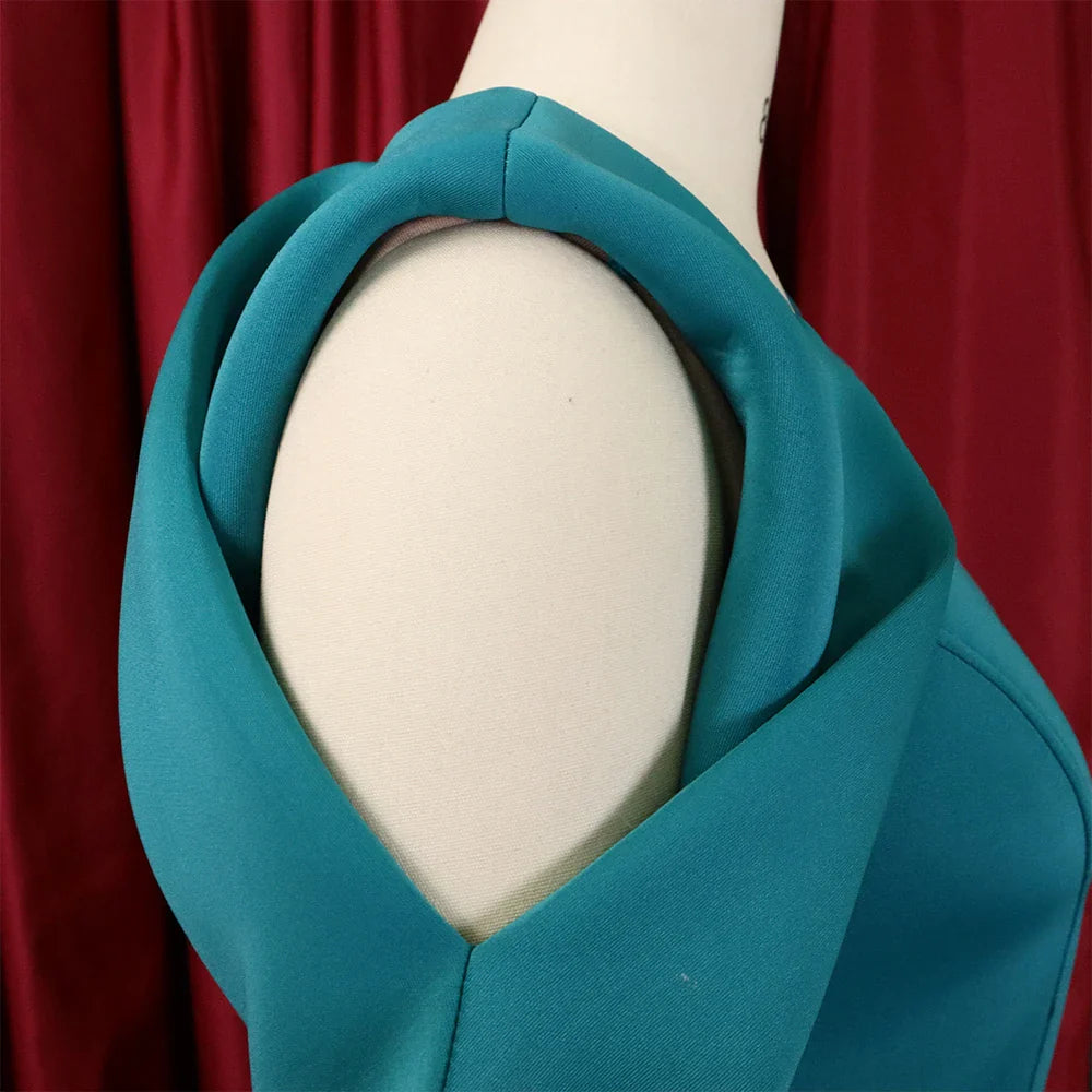 Elegant Cold Shoulder O Neck Dress For Women Mid Calf Party