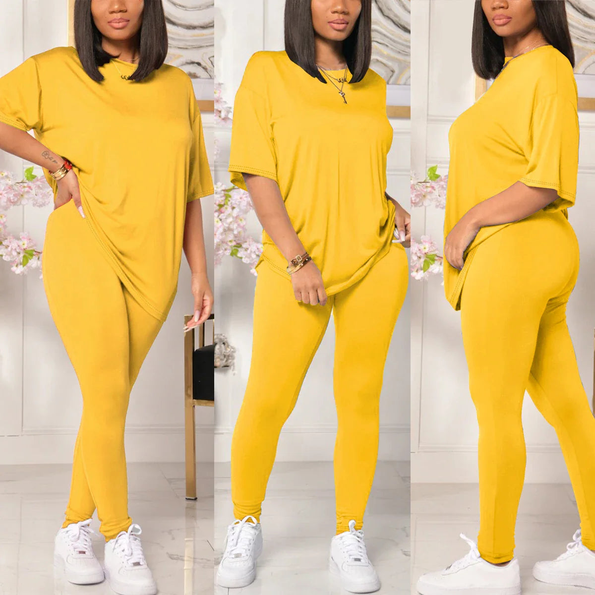 Women's Casual Two Piece Jogger Sets with Sweatshirt and Sweatpants