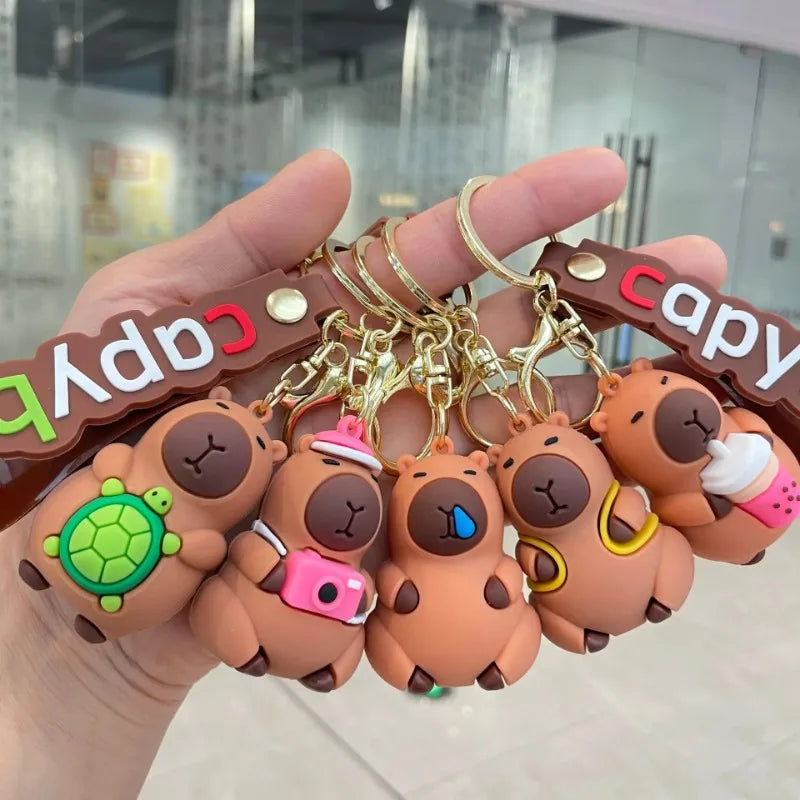 Capybara Keychain Soft PVC Cute Key Accessories for Boys and Girls Ideal Party Gifts