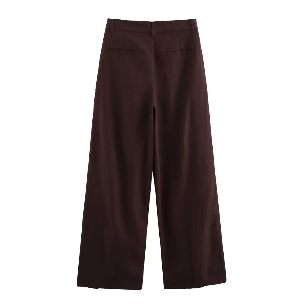 Women's Spring Pants Set with Back Opening Design Tank Top and Loose Fold Pants