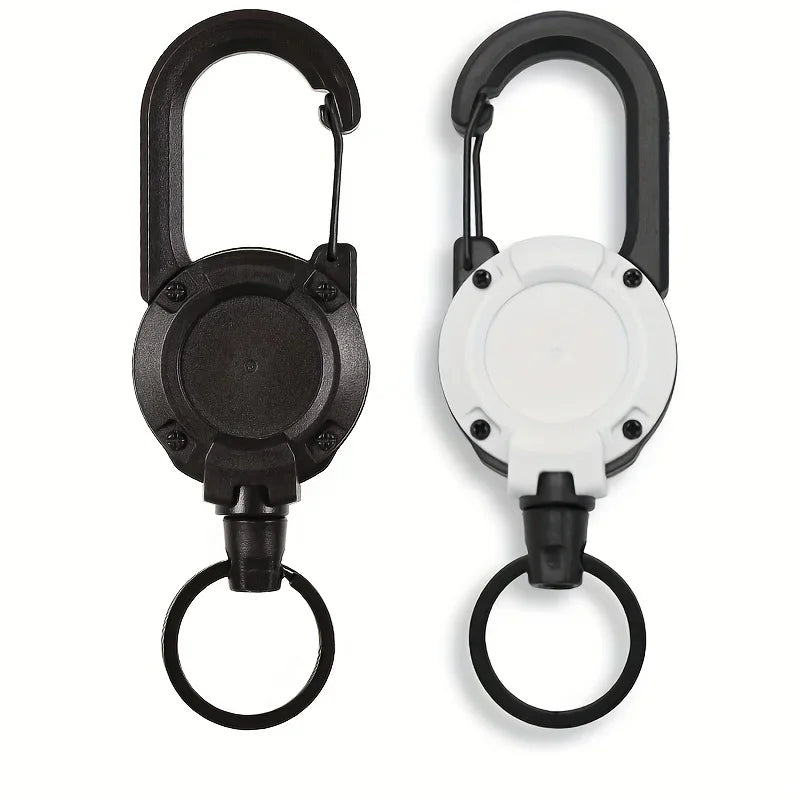Extendable Retractable Keychain Badge Reels with Heavy Duty Clip and Carabiner for Outdoor Use