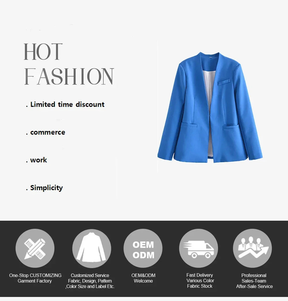 Fashionable Women's Slimming Multi Color Suit Set for Versatile Autumn Style