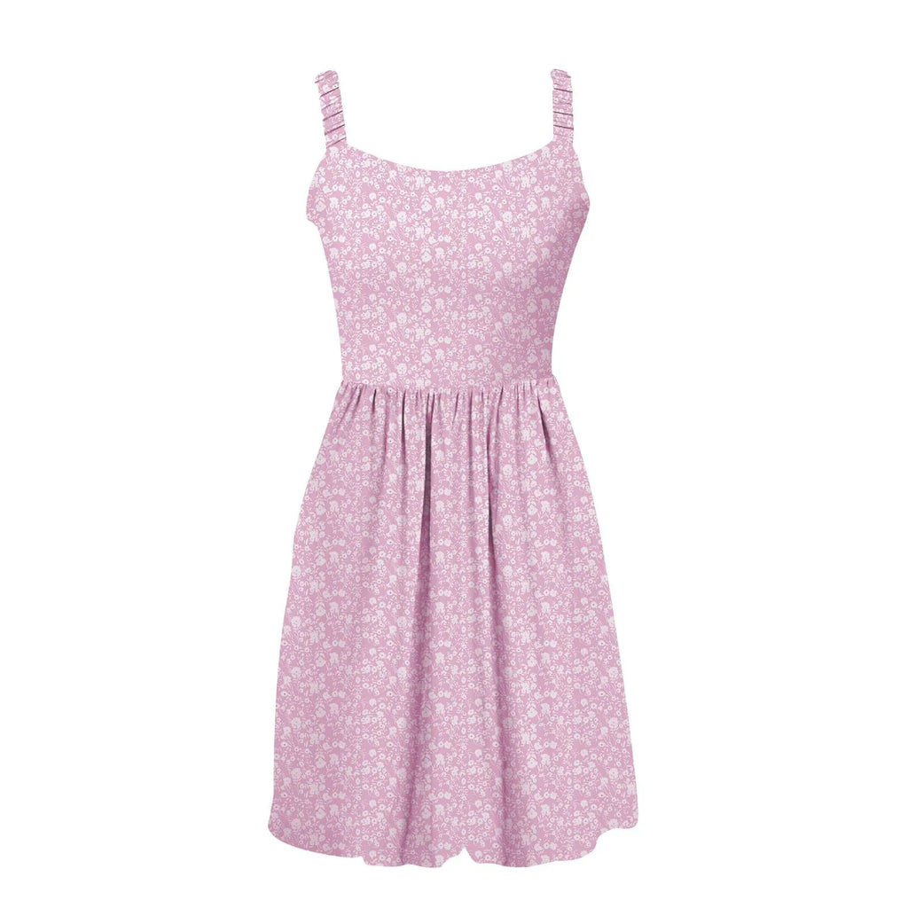 Sleeveless Summer Square Neck Dress With Pockets High Waisted