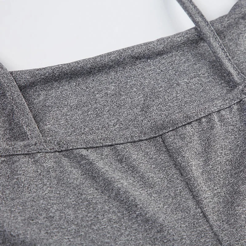 Womens Sexy Bodycon Skinny Yoga Playsuit One Piece Spaghetti Strap Camisole Romper Stretch Fitness Activewear