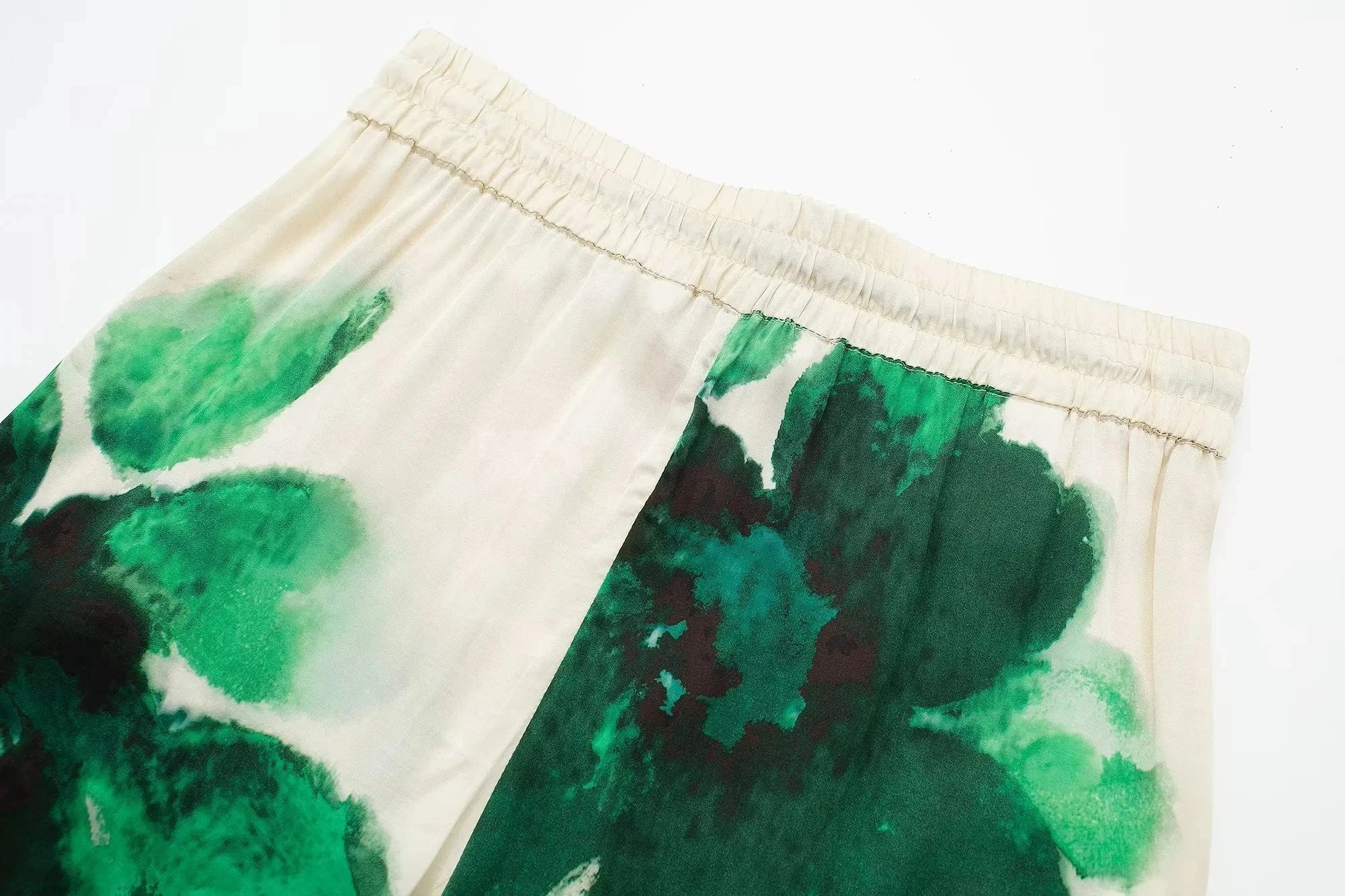 Elegant Floral Print Two-Piece Suit for Women Long Sleeve Lapel Blouse and Drawstring Wide Leg Pants Casual Summer Outfit