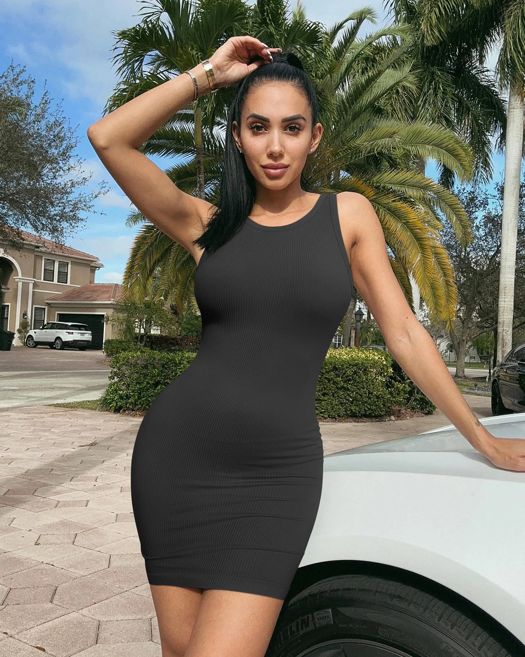 Sexy Sleeveless Bodycon Dress For Women Mini Wrap Hip
