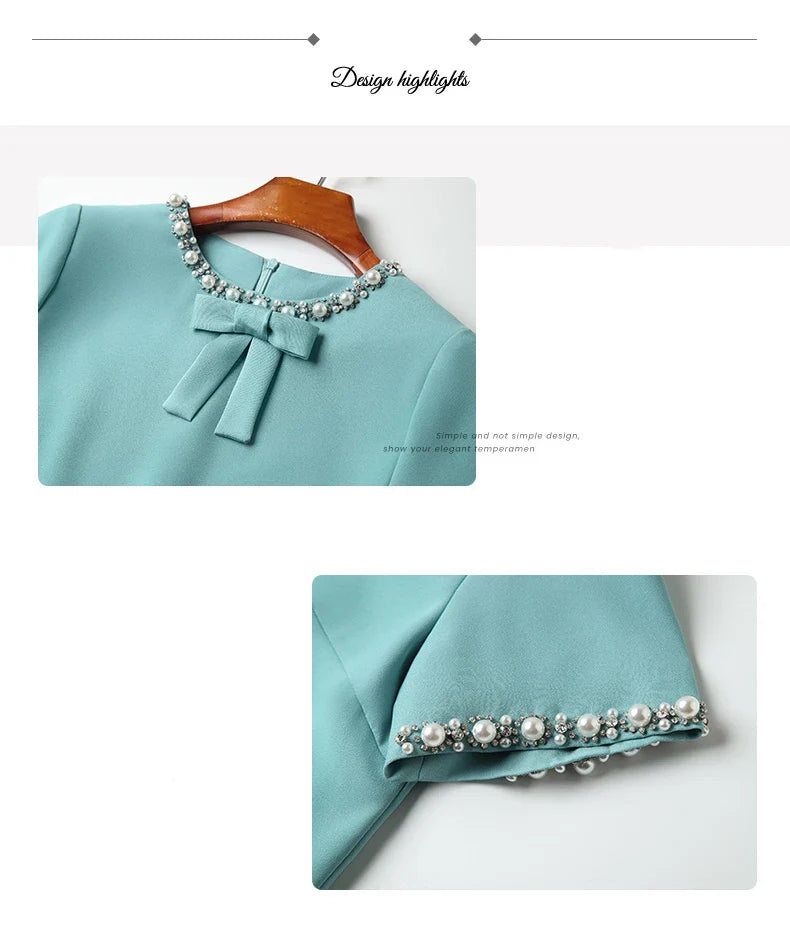 Embroidered Flare Dress For Women Office A Line Style