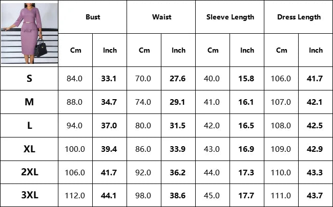 Women's Office Dress Sheath Belted Mid Calf Formal Wear