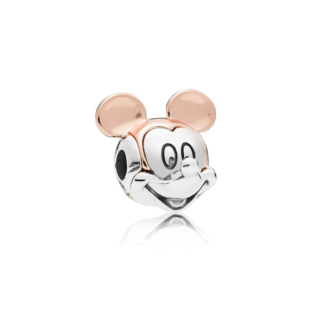 Disney 925 Sterling Silver DIY Charm Compatible With 3mm Bracelets Featuring Mickey Mouse Ferris Wheel And Suitcase Designs