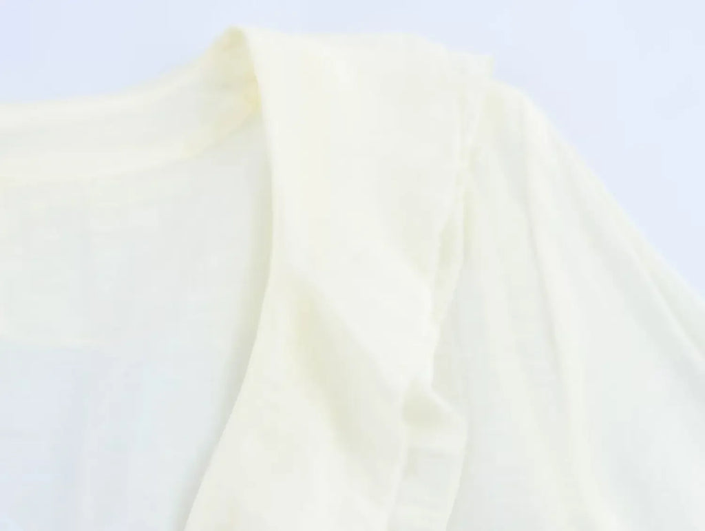 Women's Fashion V-Neck Puffy Long Sleeve Shirt with Layered Decoration and Elegant Temperament