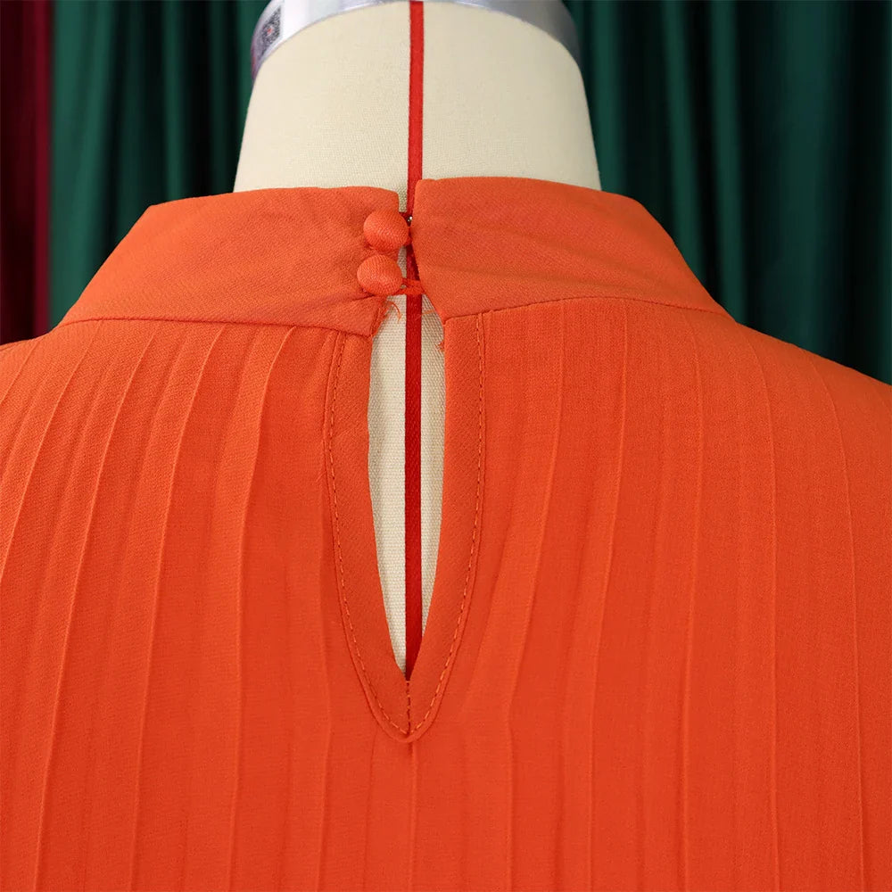 Elegant Chiffon Dress For Women Batwing Sleeve Knee Length