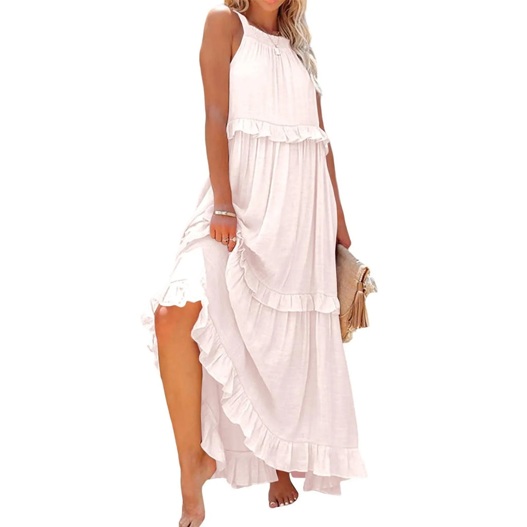 Women Summer Maxi Dress Lightweight Beach Swing Dress