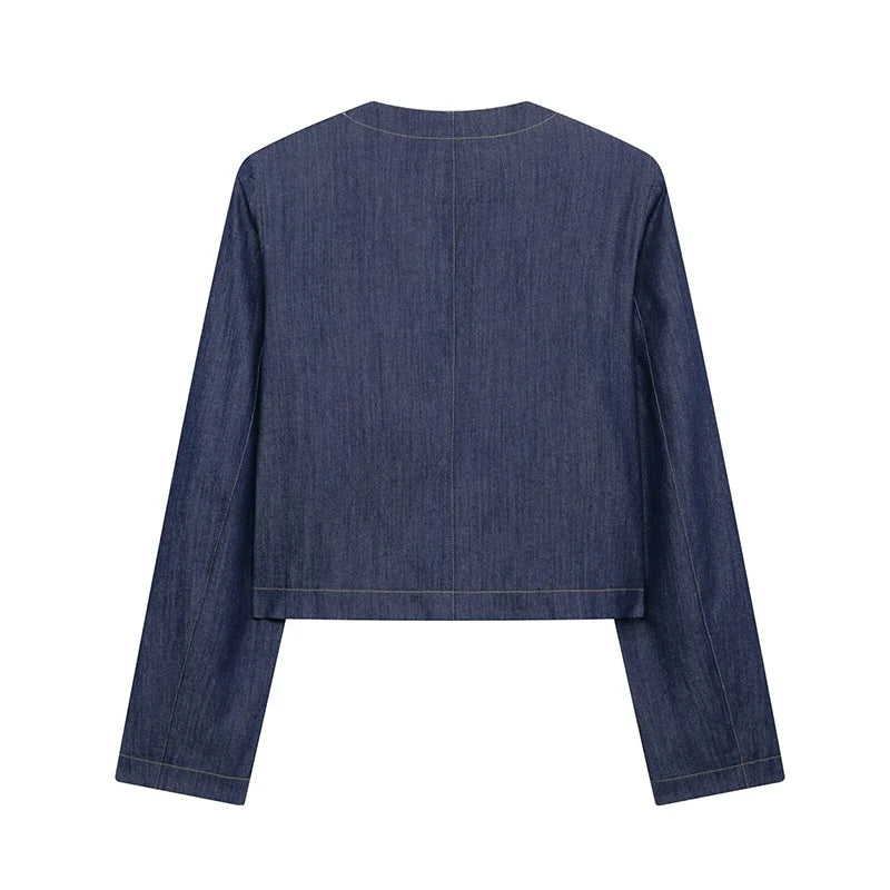 Chic Women's 2 Piece Set with Solid Single Breasted Jacket and Vintage Front Zipper Trousers