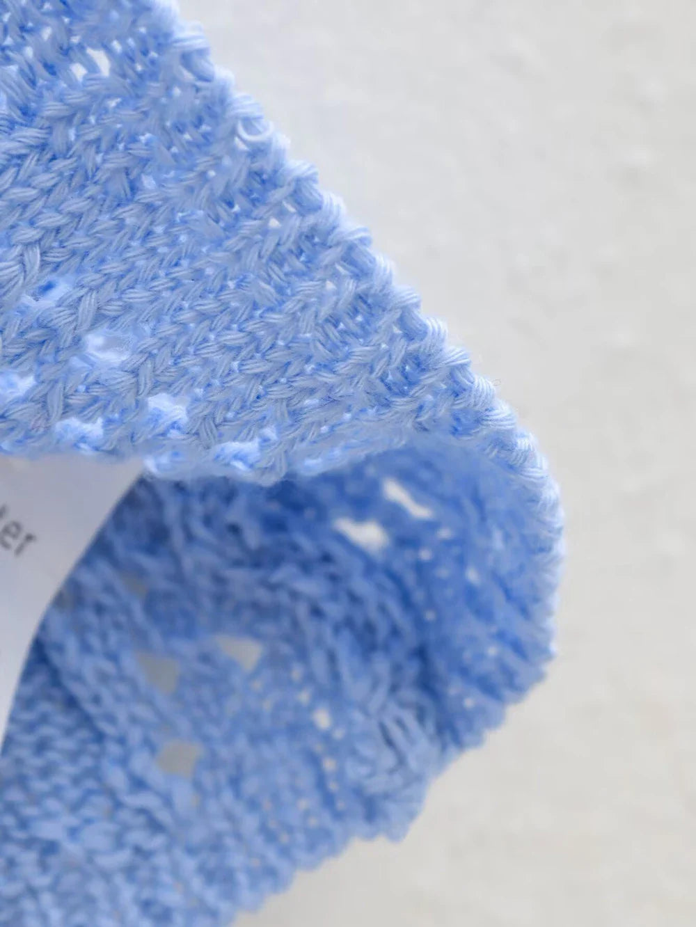 Blue Knit Beach Maxi Dress V Neck Long Sleeve Sheer