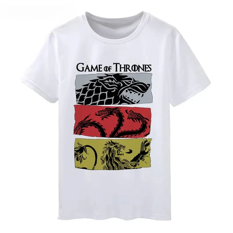 Game of Thrones Winter Is Coming T-Shirt Short-Sleeved Streetwear Tee for Men and Women