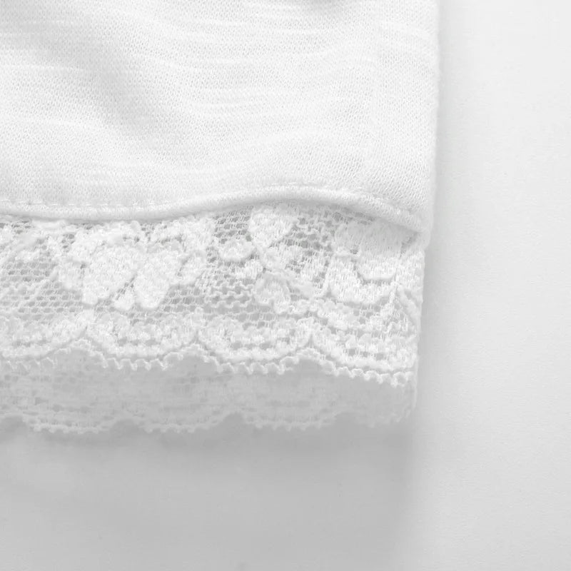 Summer Sexy Two Piece Set Women White Lace Sleeveless Crop Top and Slim Casual Skirt Backless Club Outfit