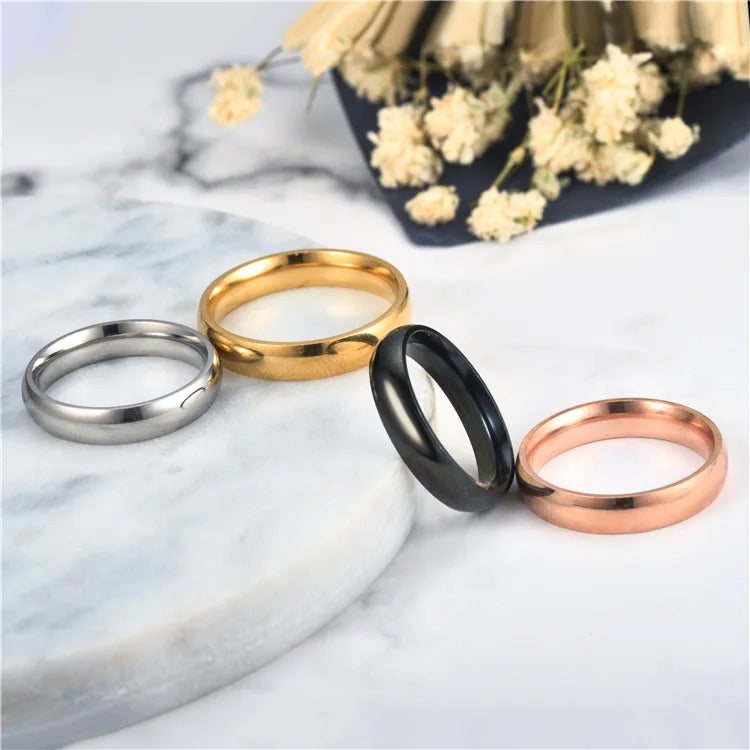 6mm Titanium Wedding Ring Set for Men and Women High Polished Stainless Steel Couple Jewelry Gifts