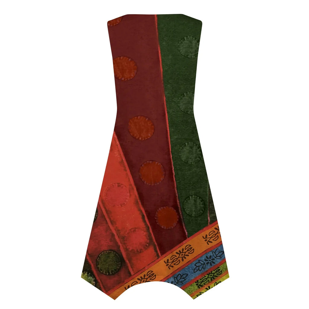 Y2K Style Sleeveless Midi Dress With Irregular Hem Design