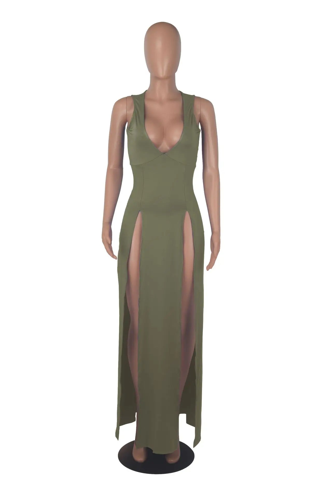 Backless V Neck Maxi Dress for Elegant Party Night