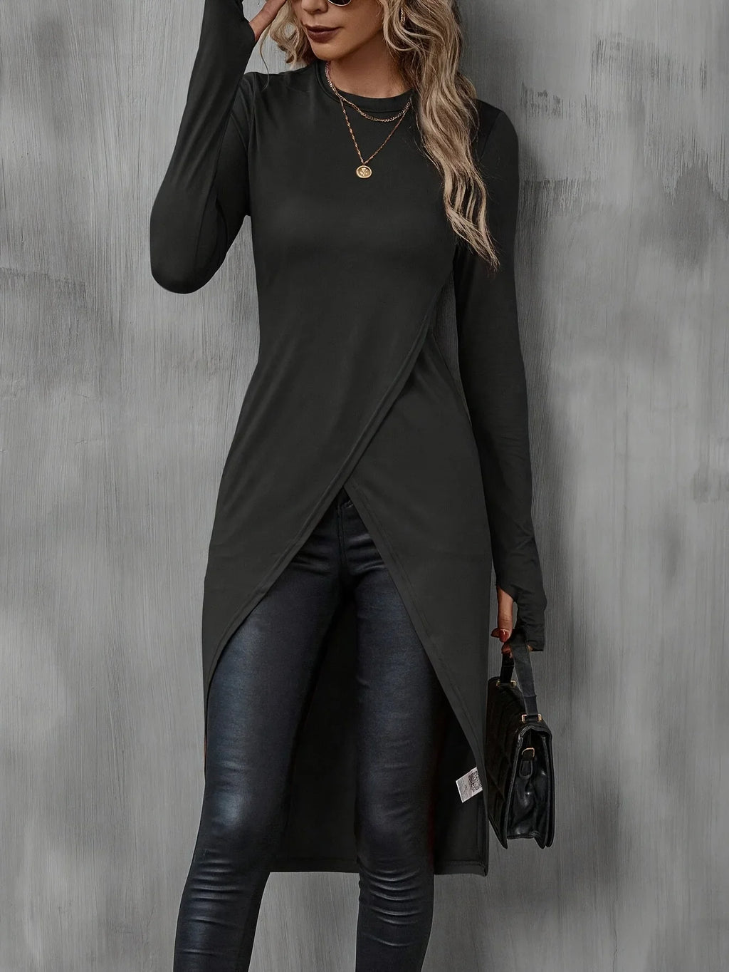 Plus Size Long T Shirt Slimming Casual Autumn Wear