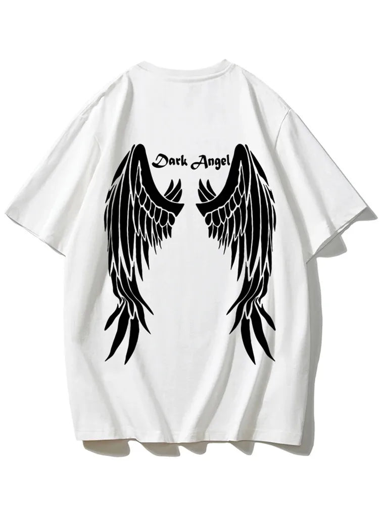 Women's Gothic Printed Couple T-Shirts Casual Retro O Neck Plus Size Short Sleeve Y2K Streetwear Top