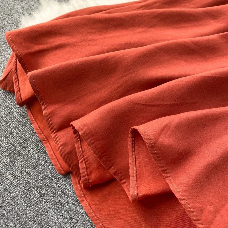 Sleeveless Summer Dress Solid Colors Green Blue Yellow Casual