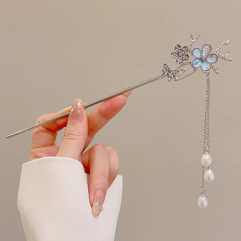Fashion Chinese Style Hair Stick with Moonstone for Women's Romantic Hair Clip Accessories