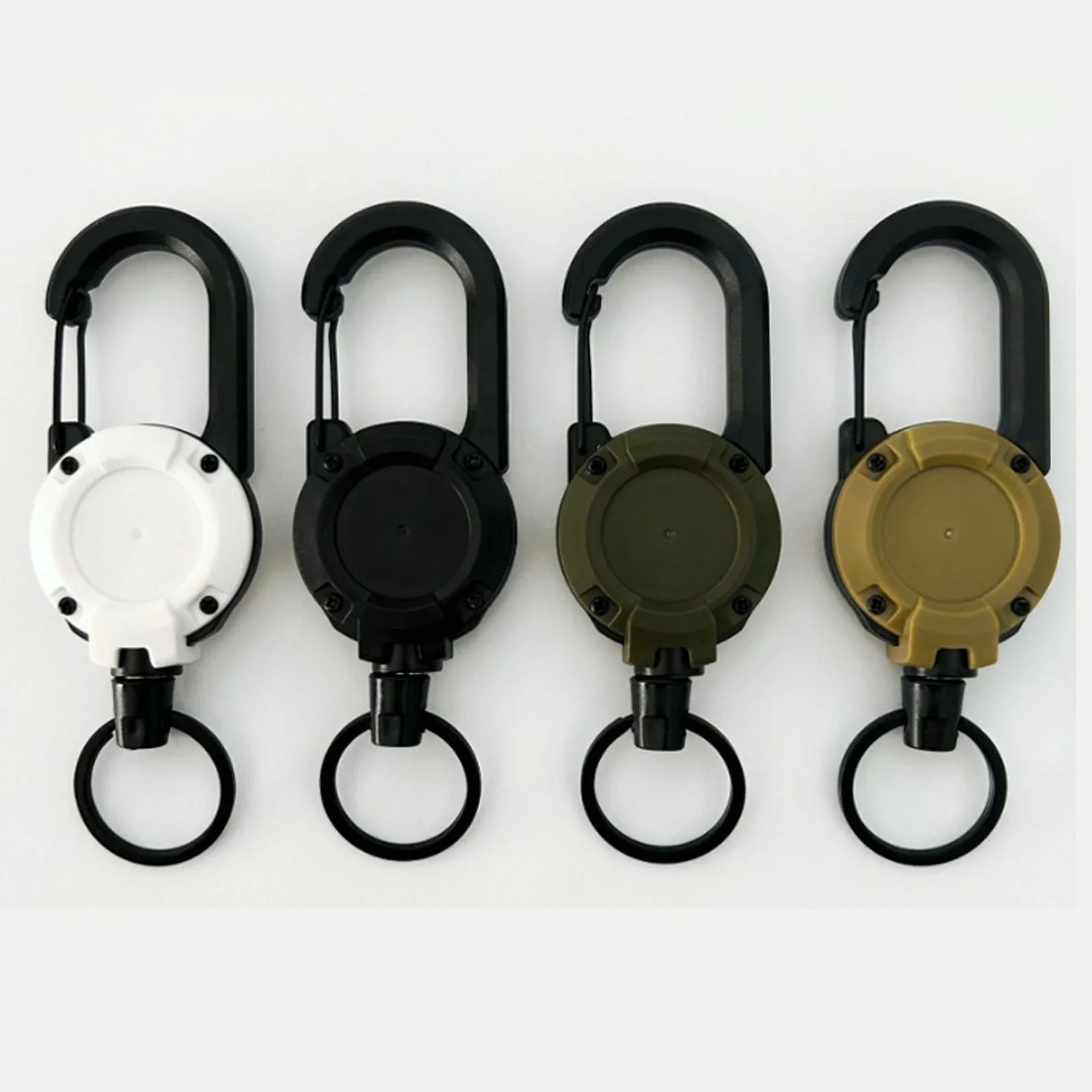 Heavy Duty Retractable Key Ring with Anti-Theft Metal Design and Easy-Pull Elastic Rope for Keys and Badges