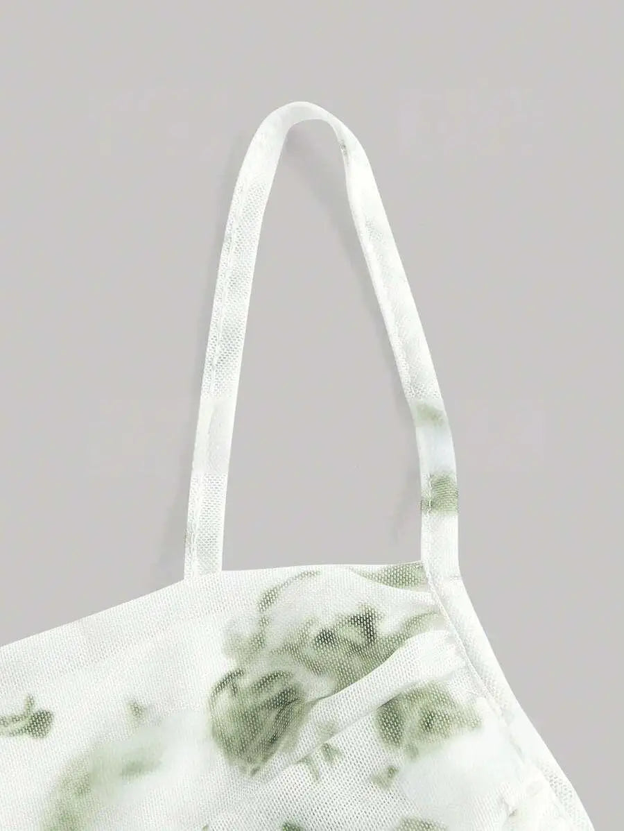 Retro Floral Sling Dress For Spring Summer Slim Fit