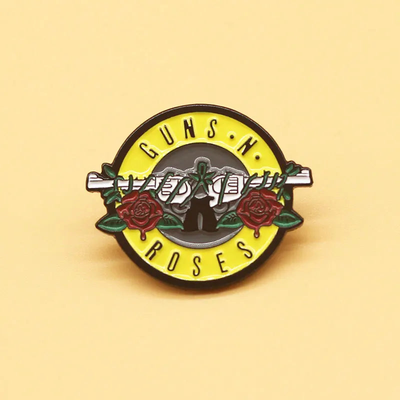 Guns N Roses Badge Cartoon Character Brooch Music Jewelry for Clothing and Bags