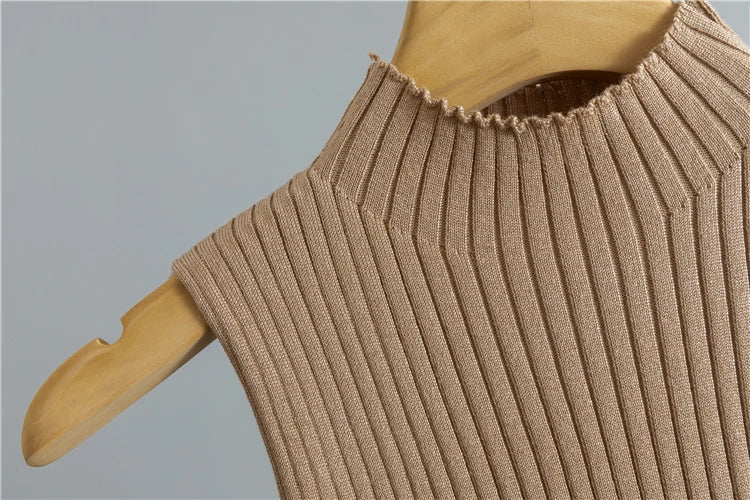 Casual Knitted Three-Piece Set for Women with Cardigan Sweater Vest and Wide Leg Pants