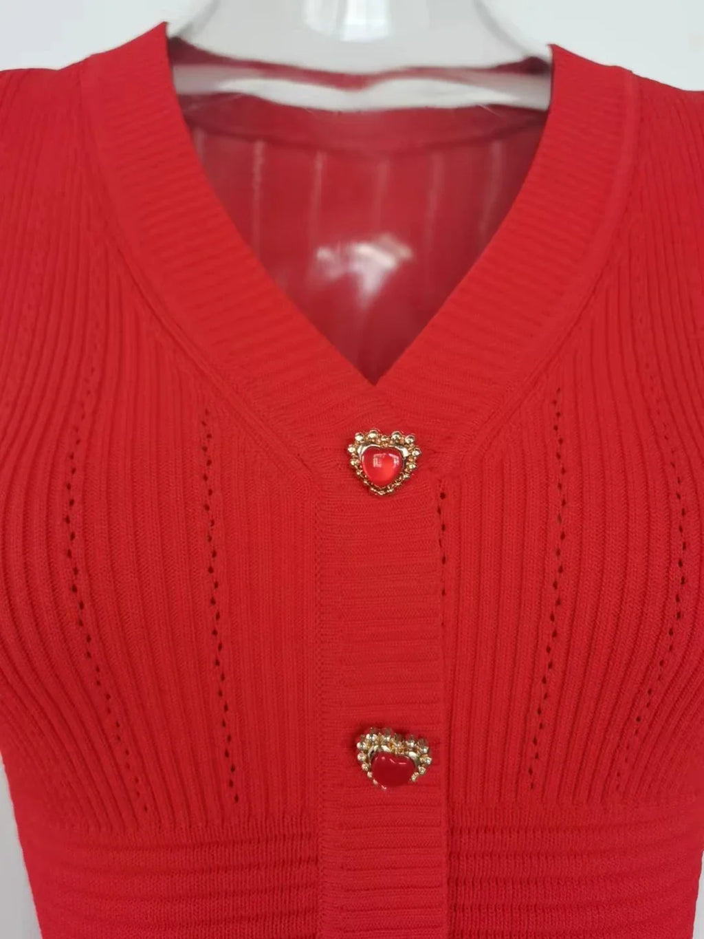 Knitted Long Sleeve V Neck Button Party Dress for Autumn